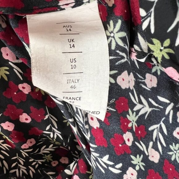 Nicholas Black Red Mini Daisy Wrap Midi Dress $595 - Picture 8 of 10